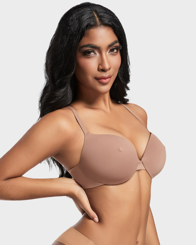 Nipple Push-Up Bra - Coffee