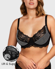 Comfort Unlined Lace Underwire Push Up Bra