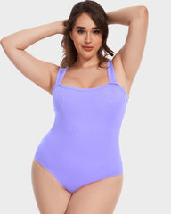 SheCurve® Ribbed Strappy Square Neck Shaping Bodysuits