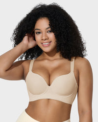 SheCurve®Back Smoothing Push-Up Plunge Bra - Black