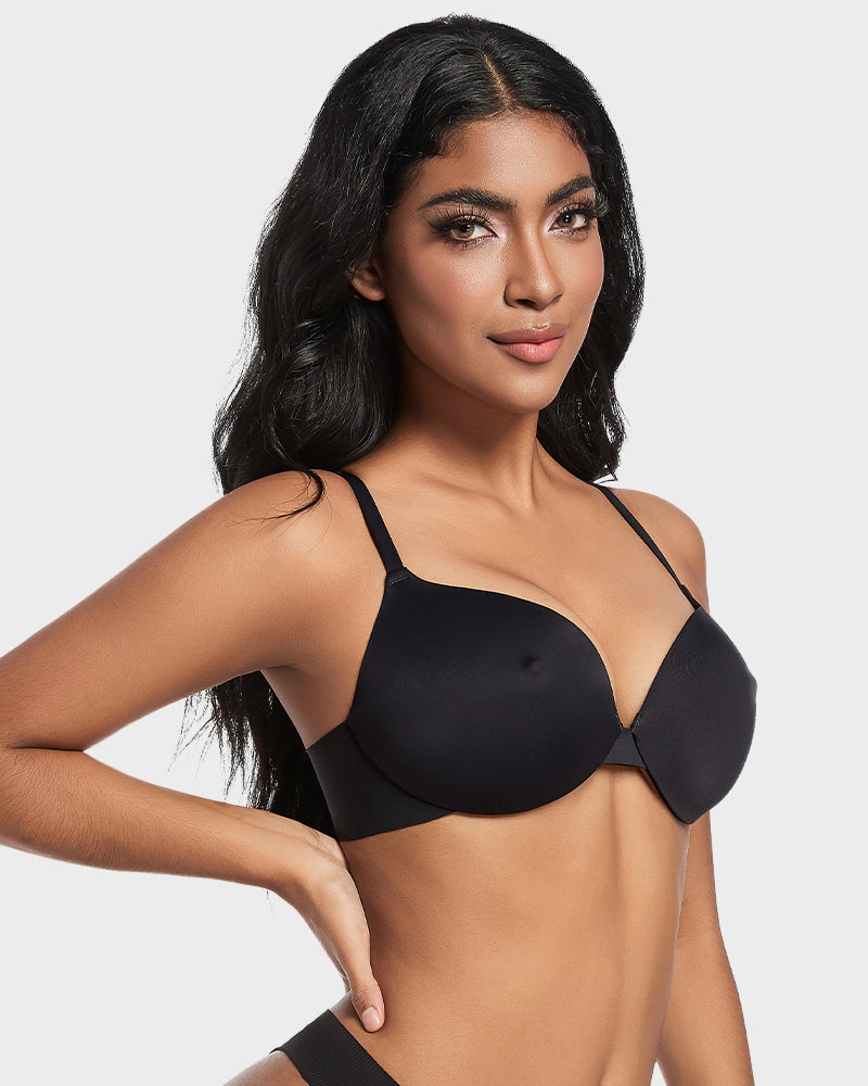 Nipple Push-Up Bra - Black