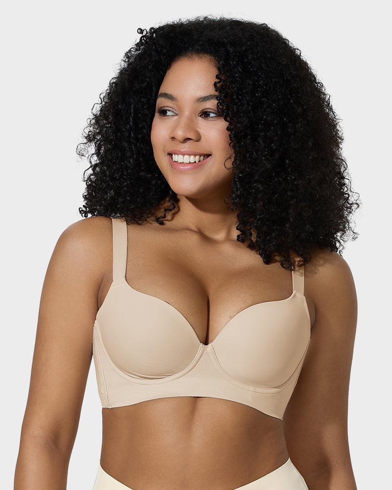 Back Smoothing Push-Up Plunge Bra