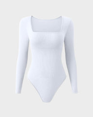 SheCurve® Sexy Square Neck Long Sleeve Bodysuits