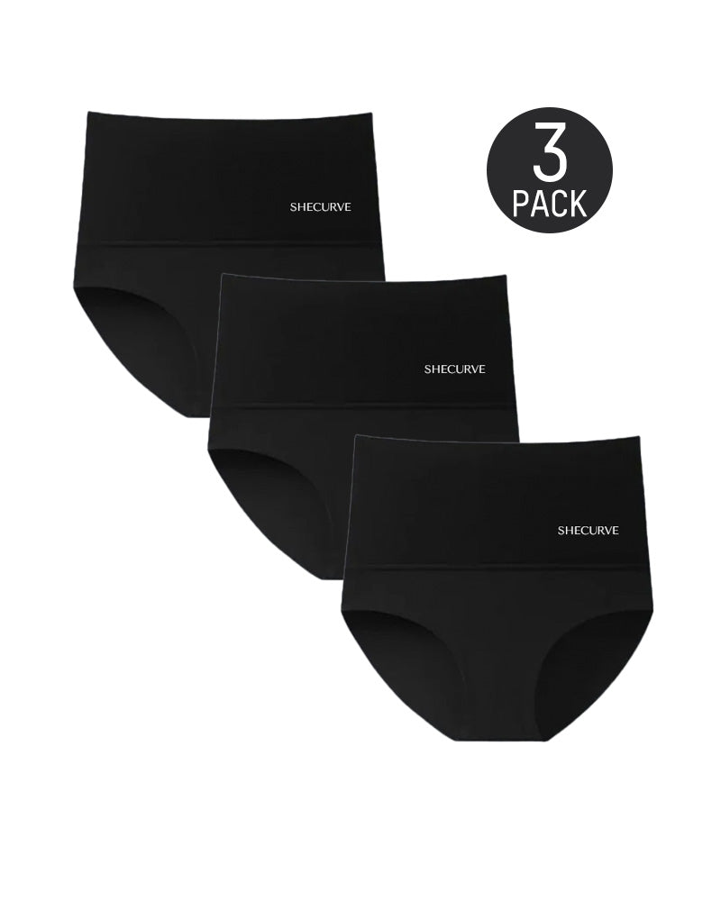 SheCurve®3-Pack High Waisted Tummy Control Brief Panties