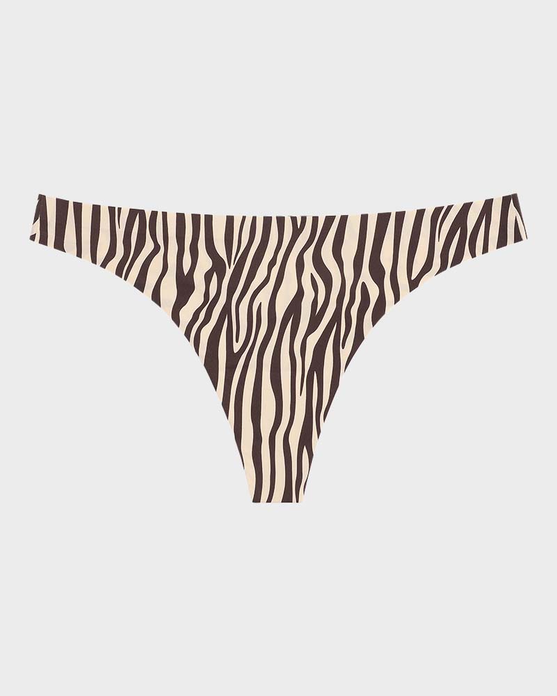 SheCurve®Low-Rise Animal Print Seamless Thong Panty