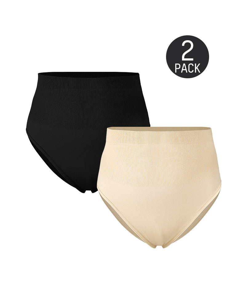 Mid-Waist Tummy Control Brief Panty (2 Pack)