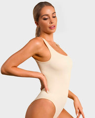 SheCurve® Wide Strap Backless Thong Bodysuit