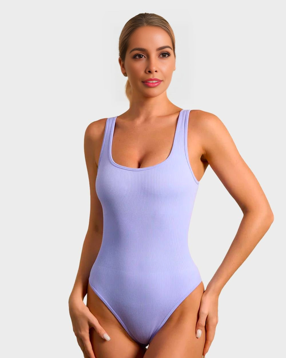 SheCurve® Wide Strap Backless Thong Bodysuit