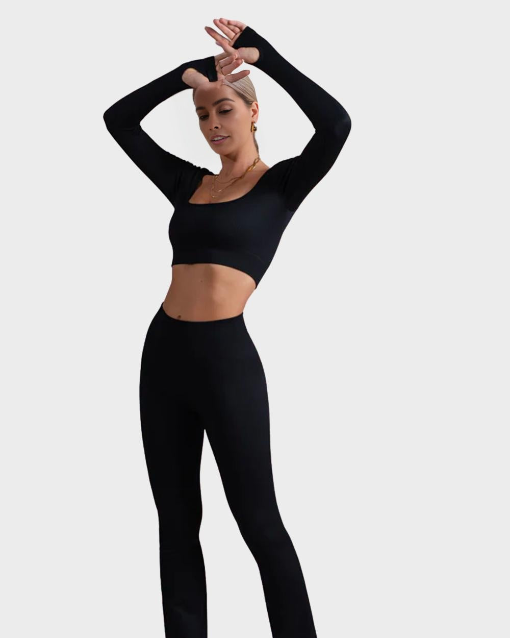 SheCurve® Seamless Exercise Long Sleeve Crop Tops