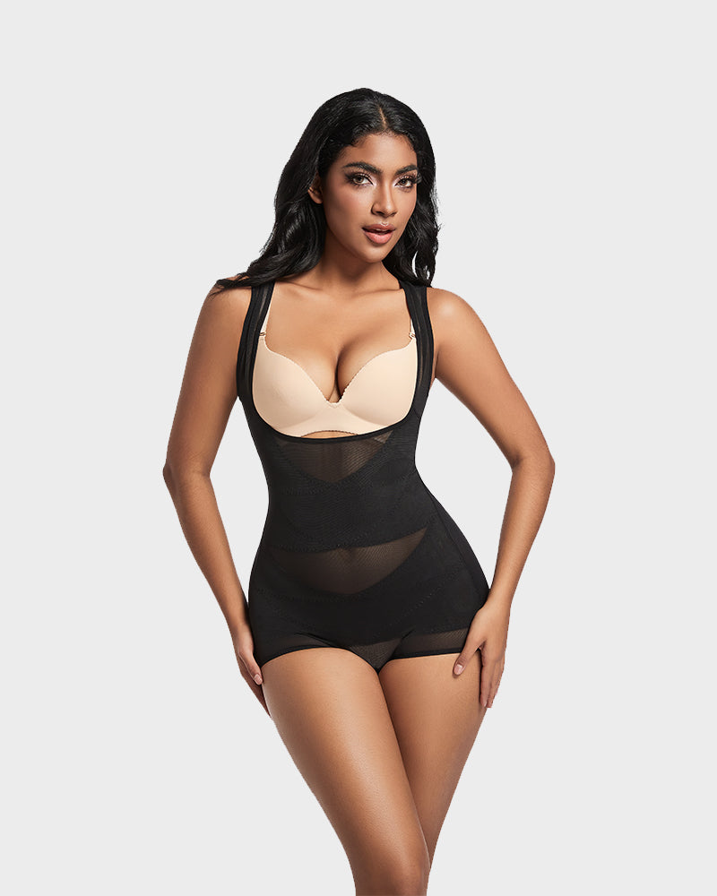 SheCurve®Open Bust Cross Compression Body Shaper