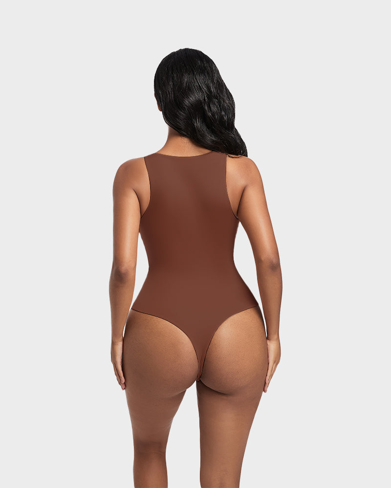 SheCurve®Seamless Sculpt Sleeveless Halter Neck Thong Bodysuit