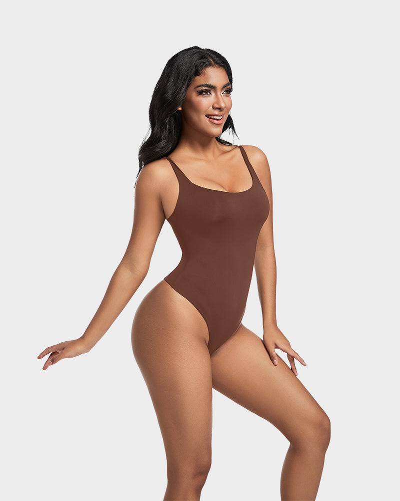 SheCurve®Seamless Sculpt Sleeveless Scoop Neck Thong Bodysuit