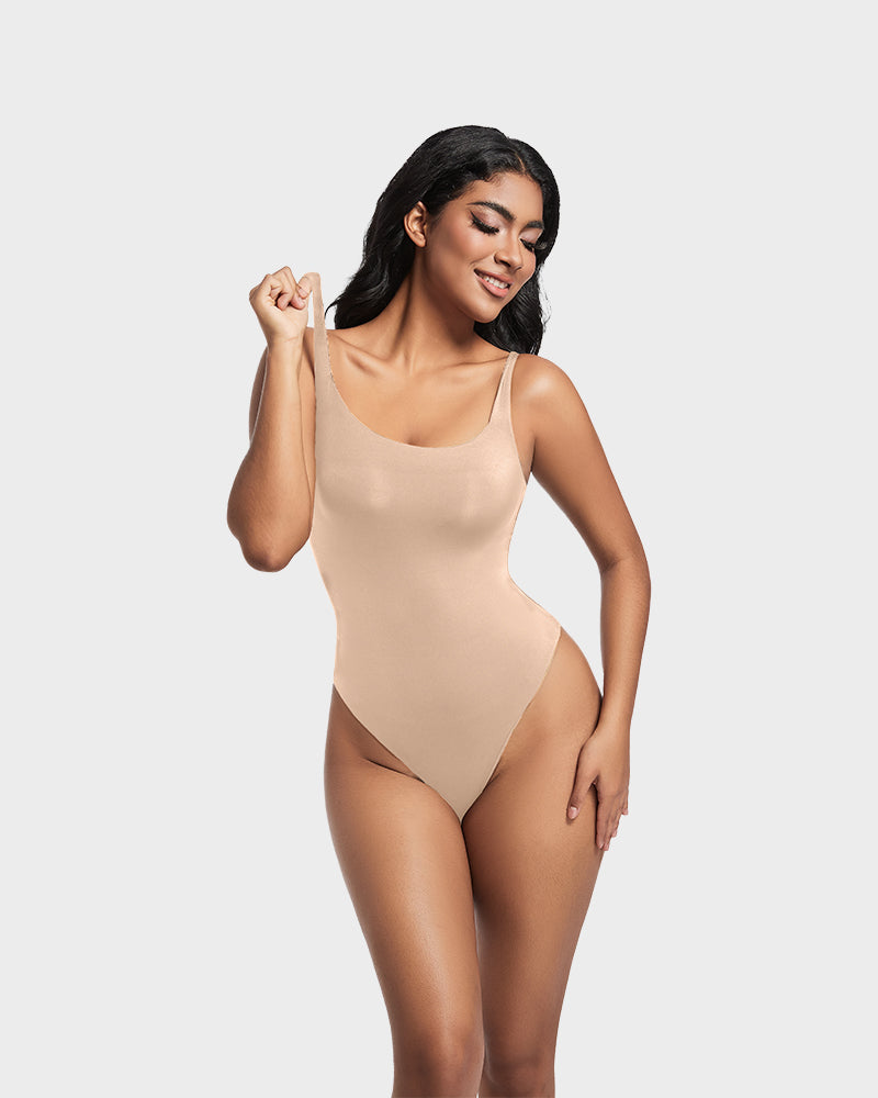 SheCurve®Seamless Sculpt Sleeveless Scoop Neck Thong Bodysuit