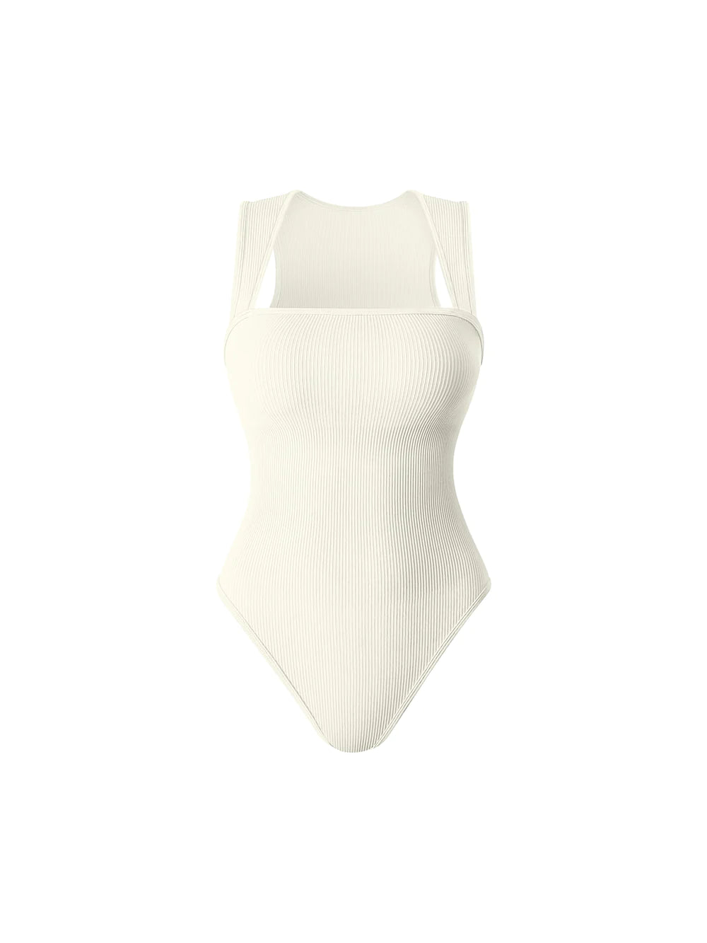 SheCurve® Ribbed Strappy Square Neck Bodysuits