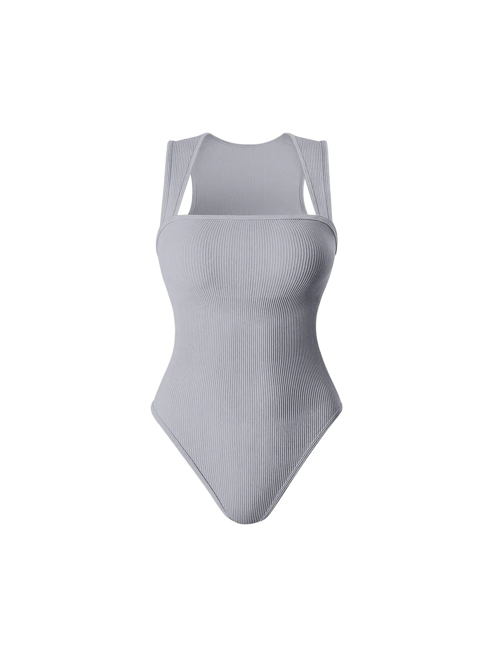 SheCurve® Ribbed Strappy Square Neck Bodysuits