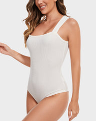 SheCurve® Ribbed Strappy Square Neck Bodysuits