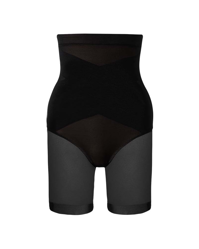 High Waist Criss-Cross Mesh Breathable Shaping Shorts