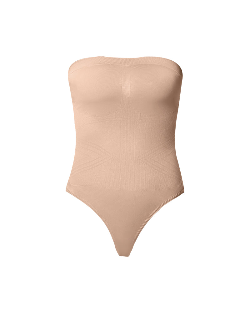 Seamless Bandeau Shaping Bodysuit with Removable Straps