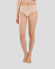 Glittering Metallic Fishnet Tights