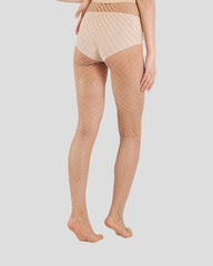 Glittering Metallic Fishnet Tights