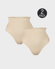 Mid-Waist Tummy Control Thong (2 Pack)