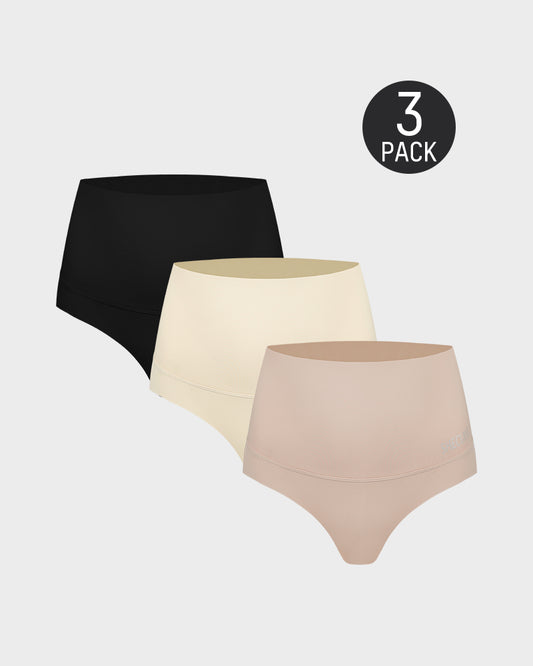 SheCurve® 3-Pack High-Rise Seamless Thong Panty