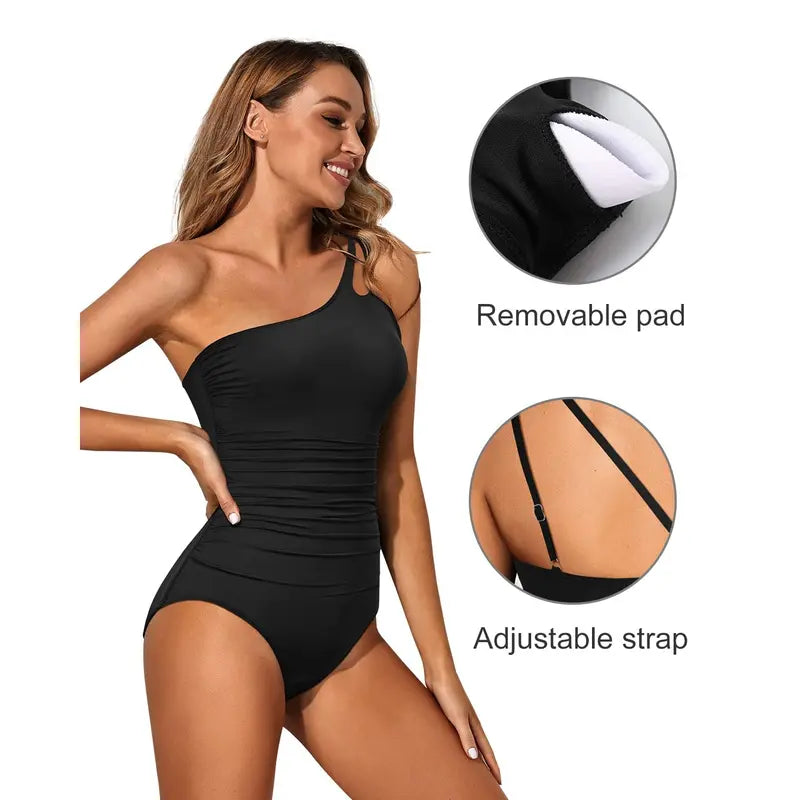 SheCurve® One Shoulder One Piece Swimsuit