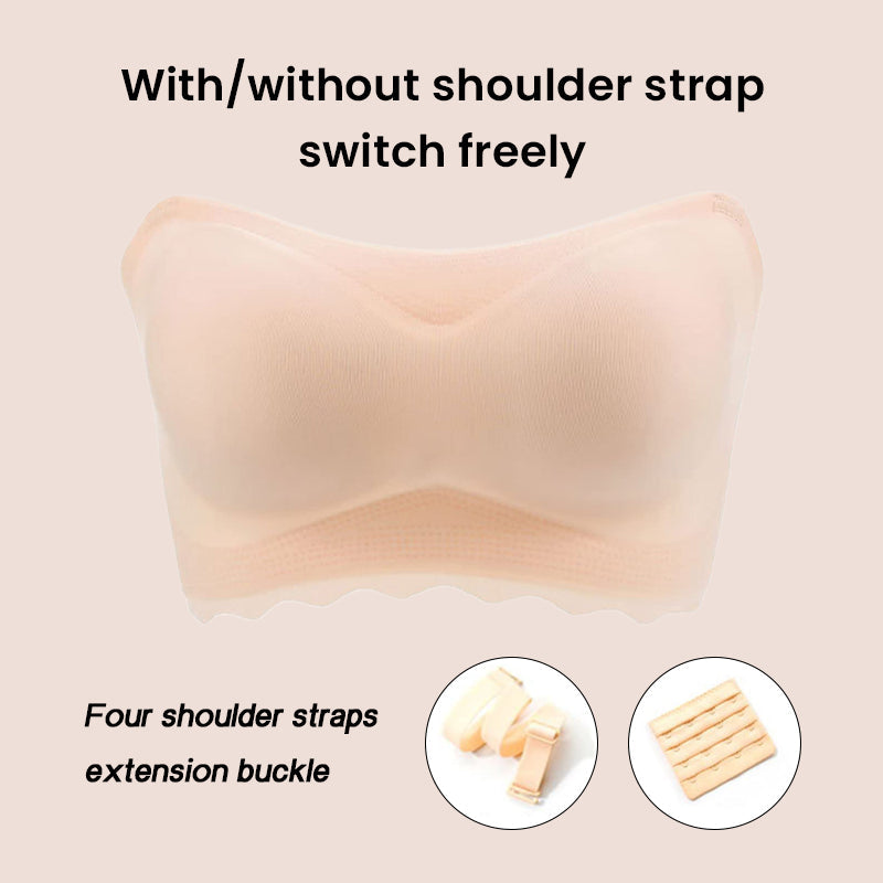 SheCurve® PLUS SIZE STRAPLESS INVISIBLE PUSH UP BRA - 2PCS(Beige+Black)