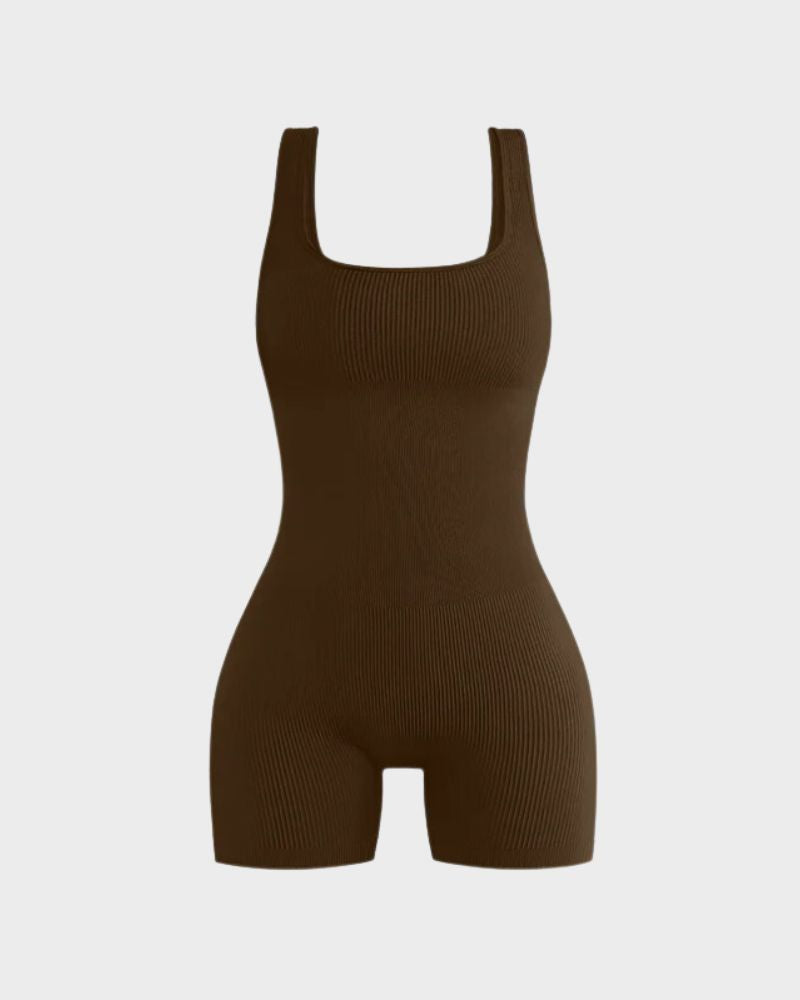 SheCurve® Ribbed Sleeveless Sport Bodysuit