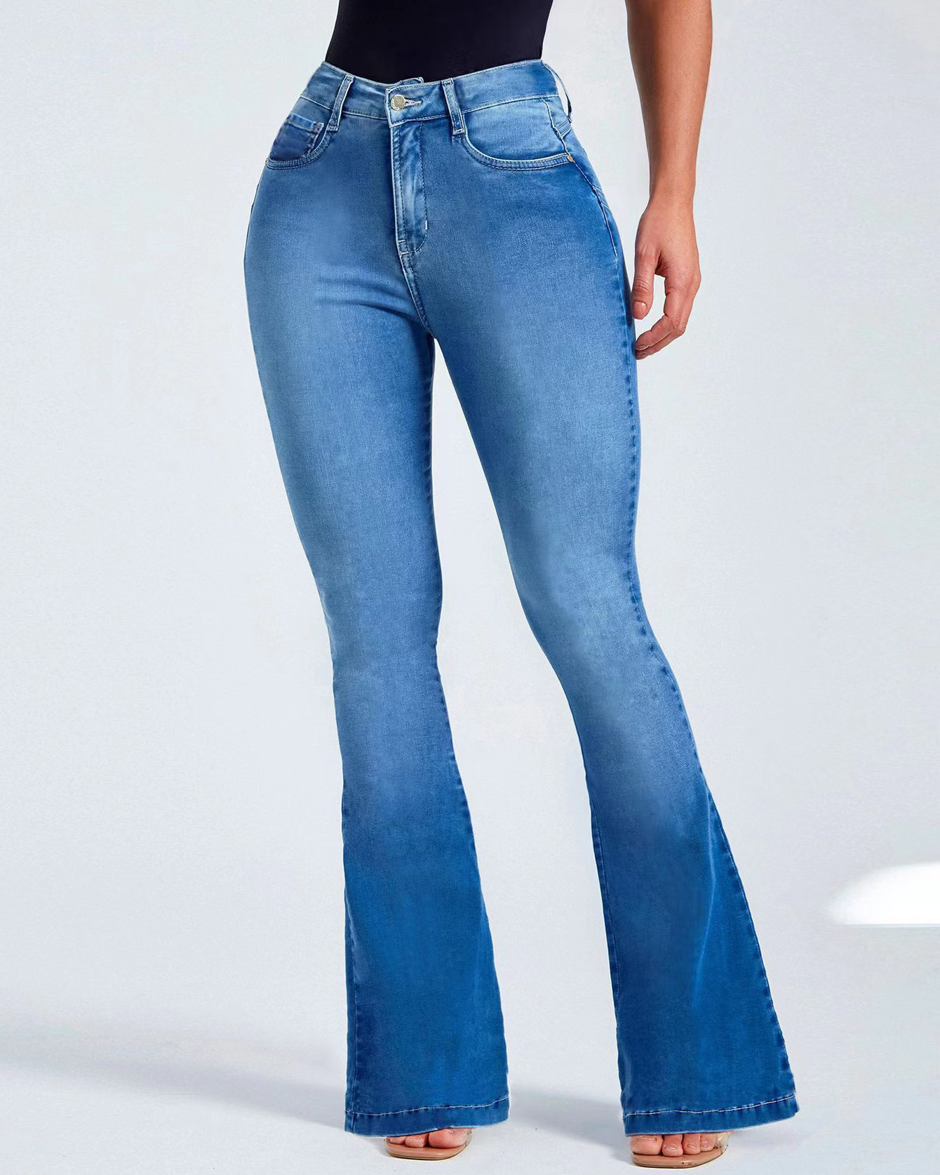 SheCurve® Women'S High Waist Slim Stretch Flared Jeans